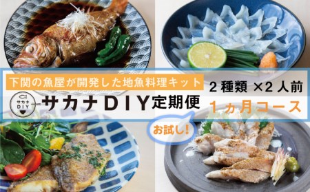 定期便 お試し 1回 鮮魚 刺身 煮魚 揚物 冷凍 真空 小分け サカナ DIY 料理 ミール キット 2人前 2種 1ヶ月 計 2食 下関 山口 CX209