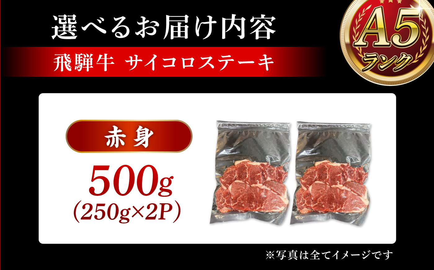 A5等級 飛騨牛 サイコロステーキ 赤身 500g (約250g×2P) 瑞浪市 / マルチョウ渡辺精肉店 牛肉 和牛 国産 ギフト お取り寄せ [AZCW005]