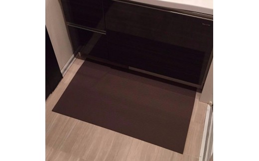 洗濯いらず、ずれない、抗菌 のふく楽 洗面マット（・洗面マット×2枚 ・長さ90cm 幅50cm 厚み5mm ・カラー:ダークブラウン）