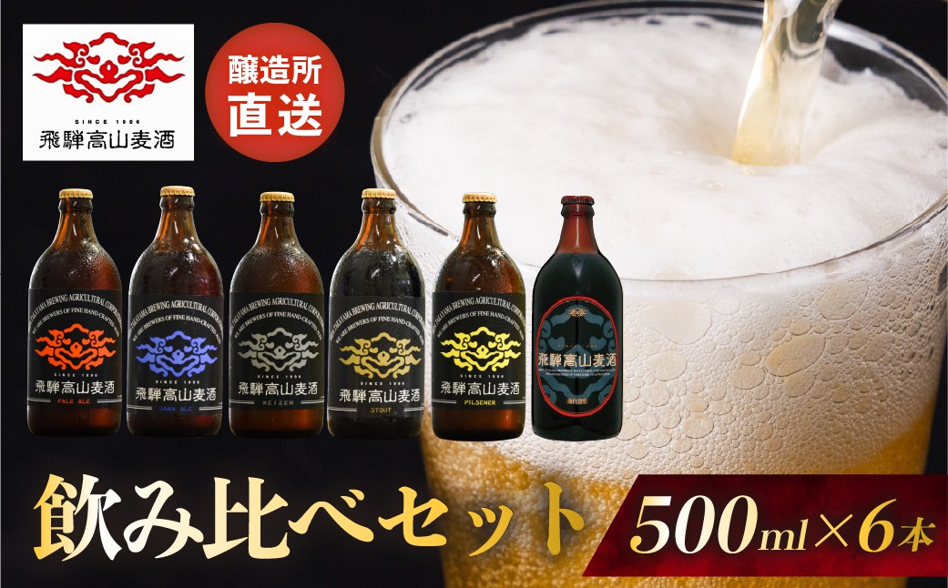 
                  飛騨高山麦酒 全瓶6本セット クラフトビール 地ビール  お酒 ビール プレミアム 家飲み おうち時間 ピルスナー ペールエール ヴァイツェン ダークエール スタウト カルミナ 酒 セット 贈答用 詰め合わせ FS014
                