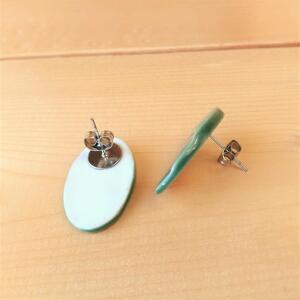 noji(楠 -kusunoki-)♪有田焼 サークルステンレスピアス おしゃれ アクセサリー 磁器 cb006