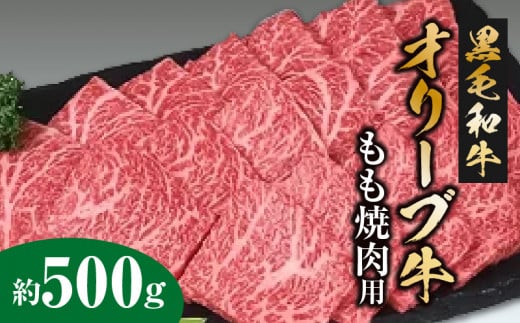 【ふるさと納税】黒毛和牛オリーブ牛 もも焼肉用 約500g