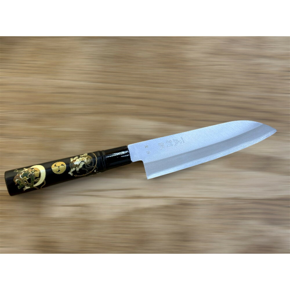 【ふるさと納税】極上　安来青鋼1号　三徳万能包丁　風神・雷神＜和風レトロモダン＞　木製ハンドル | 堺市 刃物 名産品 日本製 キッチンツール 人気 おすすめ 三徳包丁 万能包丁 木製ハンドル 安来鋼 お取り寄せ 通販 送料無料 ふるさと納税