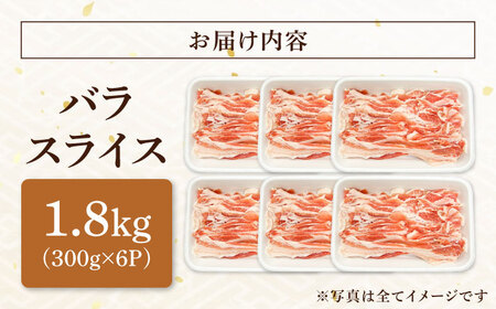 瑞浪ボーノポーク バラ スライス 1.8kg (300g×6) 瑞浪市 / マルチョウ渡辺精肉店 冷凍 豚肉 国産 小分け お取り寄せ[AZCW050]