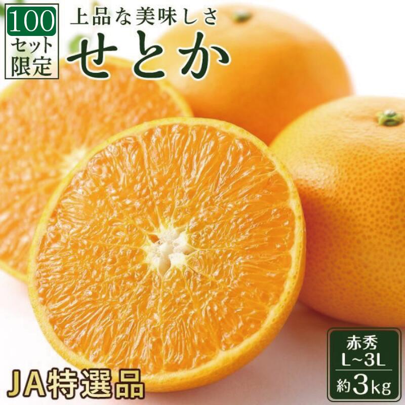 【ふるさと納税】 ☆100セット限定☆ JA特選品 せとか 赤秀 L~3L 約3kg みかん 愛媛 先行予約 柑橘 果物 くだもの フルーツ お楽しみ お取り寄せ グルメ 期間限定 数量限定 人気 おすすめ ギフト 愛媛県 松山市 新着