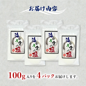 海部手倉の塩100g×4袋 マル吉製塩工房 平釜焚き 天然塩