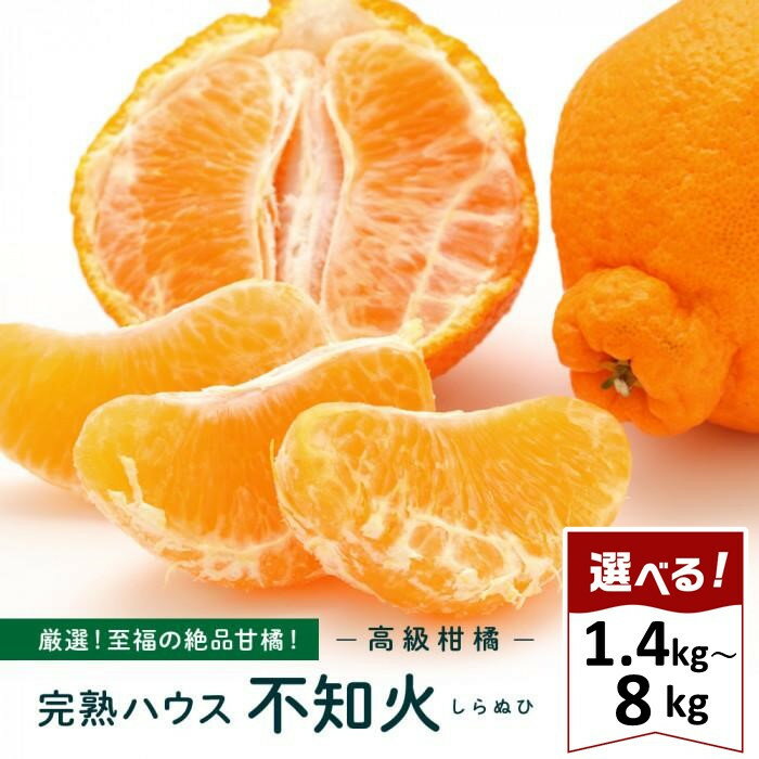 【ふるさと納税】越冬完熟しらぬひ 選べる!! 1.4kg～8kg 2026年3月上旬～発送予定 | みかん 不知火 しらぬい 柑橘 果物 フルーツ 産地直送 送料無料 人気 おすすめ 瀬戸内 広島県 尾道市