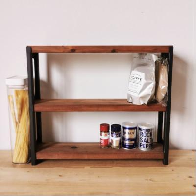 ふるさと納税 守口市 MUKUとアイアンの隙間シェルフ(ブラウン / 約47×40×10cm) |  | 03