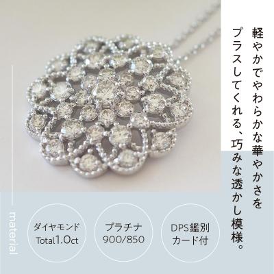 ふるさと納税 甲府市 PT900/PT850 D1.0ct フラワーモチーフネックレス TI-975 |  | 01