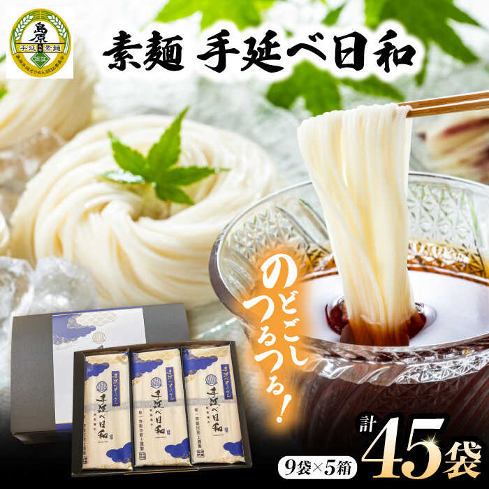 手延べ日和 そうめん 250g×9袋 5箱セット / そうめん 乾麺 麺 手延べ 素麺  長期保存 保存食 特産品 ギフト プレゼント 贈答用 家庭用 業務用  / 南島原市 / 舘製麺所 [SCE008]