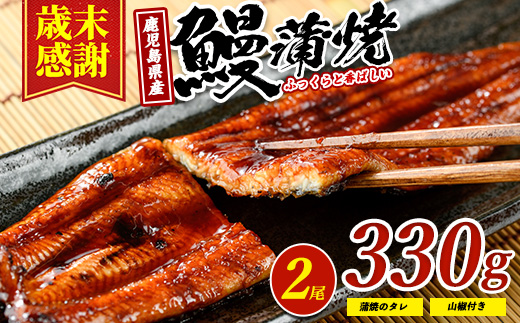 【歳末感謝！】【鹿児島県産】鰻の蒲焼(無頭背開き)約165g×2尾(山中水産/016-1065) うなぎ 国産 鹿児島 蒲焼 丑の日 丑 土用丑の日
