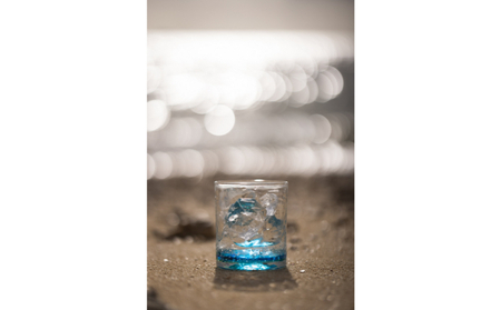 【RYUKYU GLASS WORKS 海風】オキナワオーシャン　ロック（レギュラー） 〇 沖縄 読谷村 夏 琉球ガラス GALA青い海 ガラス工房 東シナ海 青い空 ブルー うちなーすぐりむん 伝統