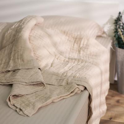 ふるさと納税 忠岡町 綿100% 5重ガーゼケット シングルサイズ キルト風ダイヤ柄 ベージュ |  | 01