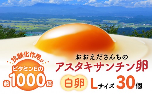 
                  たまご 生卵 おおえだファーム 御皇卵 アスタキサンチン卵 （白卵）Lサイズ 30個入り｜アスタキサンチン卵 30個 美肌 抗酸化 宮城県角田市育ち 生卵 たまご たまごかけ TKG
                