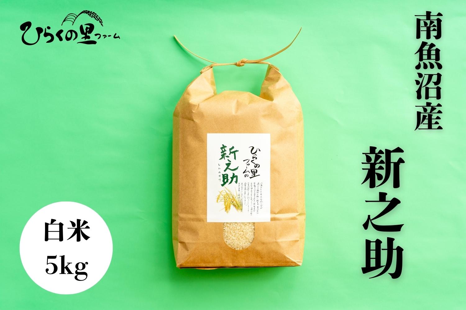 【令和7年産新米予約】金賞 南魚沼産新之助 白米5kg きらめく大粒！ ひらくの里ファーム【2025年10月上旬より順次発送予定】