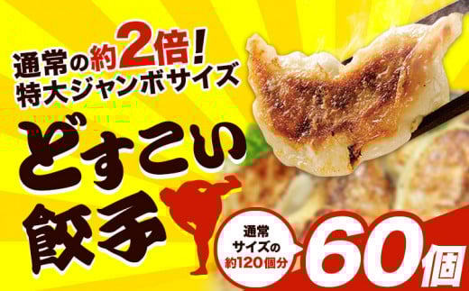 餃子 どすこい餃子 冷凍 60個 浜あげ吉田屋 《30日以内に出荷予定(土日祝除く)》千葉県 流山市 ぎょうざ ギョウザ 冷凍ぎょうざ 通常の約2倍 サイズ ジャンボ餃子 特大 元力士 が作った 惣菜 大きい