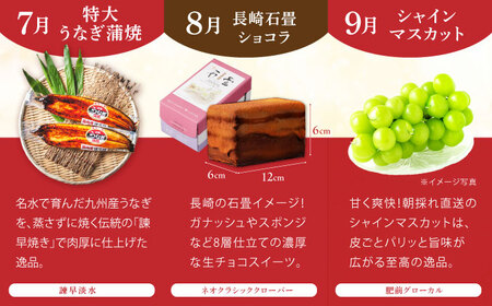 【12回定期便】バラエティ定期便 諫早市セレクト / ステーキ 菓子 いちご 牡蠣 ハンバーグ しゅうまい うなぎ ケーキ シャインマスカット 米 豚肉 かまぼこ / 諫早市[AHDC040]