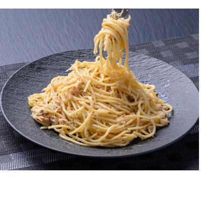 ふるさと納税 京丹後市 「カニ屋が作る　海のパスタ」 海香る　ズワイガニたっぷりのジンジャーオイルパスタ 　3皿セット |  | 01