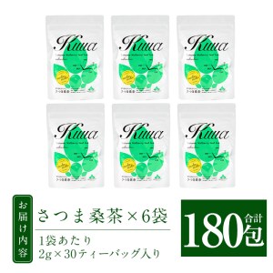 a045 国産！わくわく園桑茶いきいきセット(ティーバッグ)有機栽培の桑を焙煎のプロが手がけた香ばしいノンカフェイン桑茶を6袋合計180パックお届け【わくわく園】