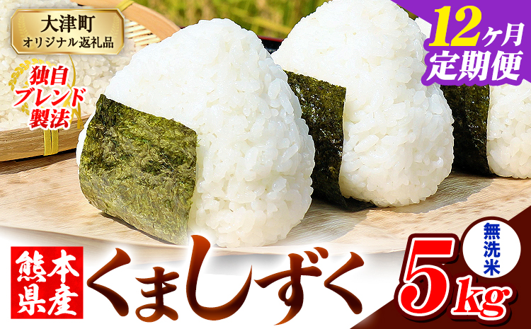 【12ヶ月定期便】無洗米 熊本県産 ブレンド米 くましずく 5kg 熊本県産 ふるさと納税 精米 米 こめ ふるさとのうぜい コメ お米 おこめ《お申込み翌月から出荷》---oz_ksztei_126000_5kg_m_mo12---