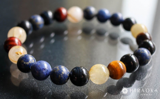 富と収入UPパワーストーンブレスレット(金運03)･8mm玉 (20.8cm)