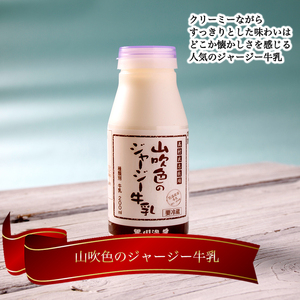 【山のいぶき】山吹色のジャージー牛乳 乳脂肪分 5％以上 低温殺菌 素材の味 ジャージー牛乳 飲むヨーグルト 湯あがりカフェオレ プレーンヨーグルトざらめ 各3本 計12本 ギフト 贈答 セット FO