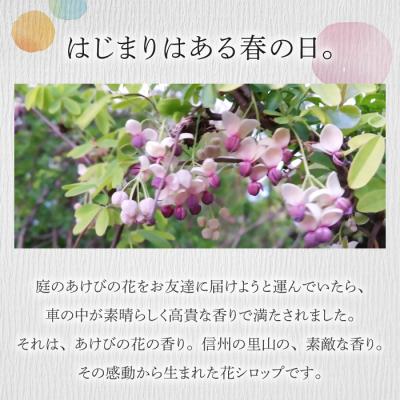 ふるさと納税 東御市 信州の花シロップ　お任せ3種(たんぽぽ、よもぎ、あけびの花、カモミール、野ばらのうち3種) |  | 01