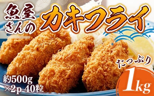 カキフライ 約1000g（約500g×2）40粒 牡蠣フライ かきフライ RZ002