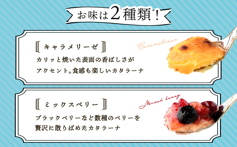 なかしべつゴーダチーズカタラーナ 2種(キャラメリーゼ、ミックスベリー)詰め合わせ【28008】