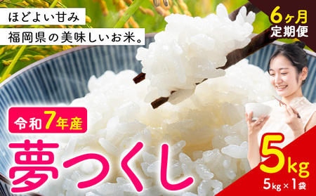 【6ヶ月定期便】夢つくし 令和7年産 米 5kg 白米《お申込み月の翌月から出荷開始》 福岡県 小竹町 お米 白米 国産