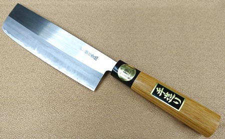 青紙割込ステン鍛造包丁薄刃165mm