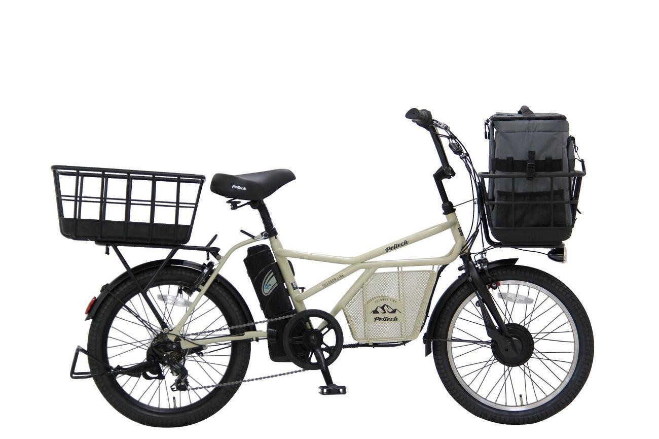 
ヱビス自転車 ミニベロカーゴ電動アシスト自転車 GRC-515L-PET 20インチ シマノ製外装7段変速【本体：マットベージュ×リュック：チャコールorキャメル】
