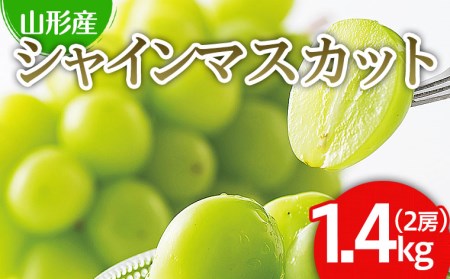 山形市産 シャインマスカット 秀 1.4kg(2房)【令和8年産先行予約】 FS25-609 くだもの 果物 フルーツ 山形 山形県 山形市 2026年産