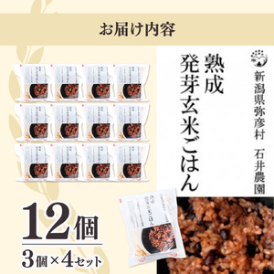 パックご飯 熟成3日 発芽玄米 12個(3pac×4セット) コシヒカリ 酵素 | パックご飯 新潟県
