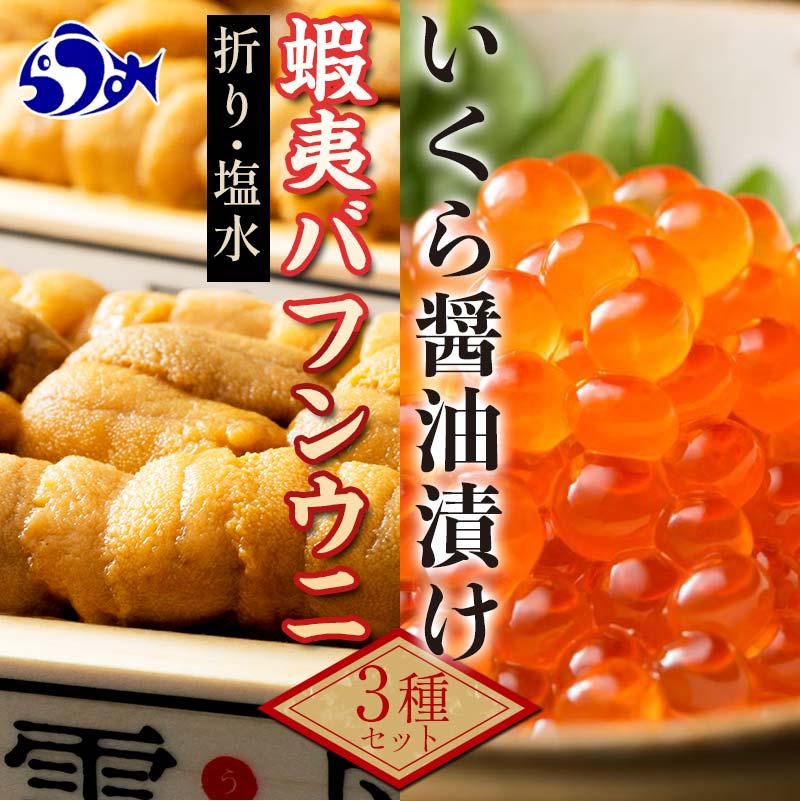 【ふるさと納税】【先行/2026年1月より発送】知床羅臼町産　塩水うに（100g×1）と折うに（120g×1）と北海道産いくら醤油漬け（250g）のセット 北海道産 知床羅臼産