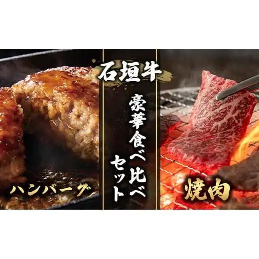 石垣牛100% ハンバーグ (100g×3個) ＆ 石垣牛 お任せ焼肉 (180g)