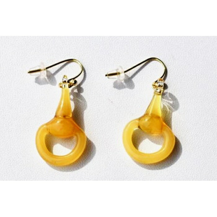 【ふるさと納税】オリジナルアクセサリー ハーフビットピアス YELLOW (イヤリングに変更可) | 馬 アクセサリー レディース シンプル かわいい オシャレ プレゼント