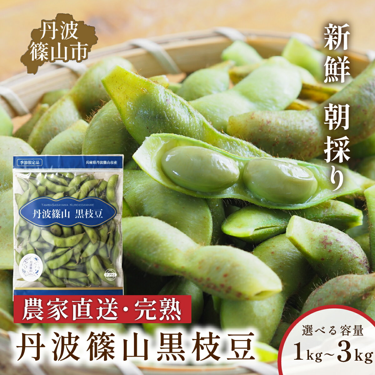 【ふるさと納税】丹波篠山産 黒枝豆 さや 1kg 1.5kg 2kg 2.5kg 3kg 数量 選べる【季節限定 丹波 おつまみ 枝豆 えだまめ 黒豆 ご当地グルメ 特産品】│ ふるさと納税黒枝豆 ふるさと納税枝豆 ふるさと納税えだまめ 予約