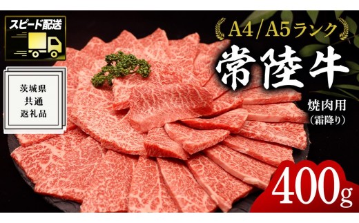
【常陸牛】焼肉用 (霜降) 400g ( 茨城県共通返礼品 )国産 霜降り 焼肉 焼き肉 バーベキュー BBQ お肉 A4ランク A5ランク ブランド牛
