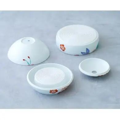 辻信祥堂オリジナル 有田焼 食卓を彩る球体のお重 珠型三段重（色絵桜）【辻信祥堂】高級重箱 1人用 おせち料理 重箱 正月 お祝い 桜 gg001