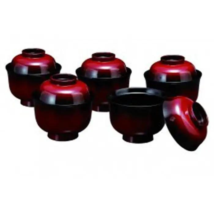 3.2吸物椀 篁 5客入（食器洗浄機OK） 紀州漆器［YS41］