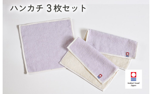＼特別寄附額実施中！／（今治タオルブランド認定品）キャンバスタオル ハンカチ 3枚セット（パープル）【I002150HT3PU】