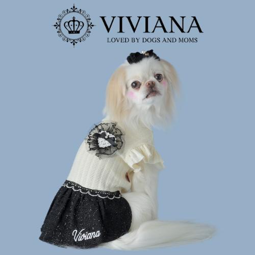 
            ドッグウェア「VIVIANA」ニットワンピース（White）
          