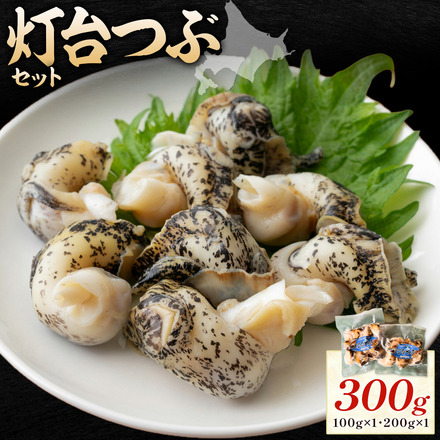 【ふるさと納税】貝類 灯台つぶ 300g 100g 200g 各1 北海道産 コリコリ食感 石崎水産《30日以内に出荷予定(土日祝除く)》北海道 日高町 つぶ貝 ツブ貝 海鮮 魚介 貝 刺身 酒肴 晩酌 煮物 炊込 冷凍 小分け 道産 海産 珍味 惣菜 おかず 贈答 貝類 灯台
