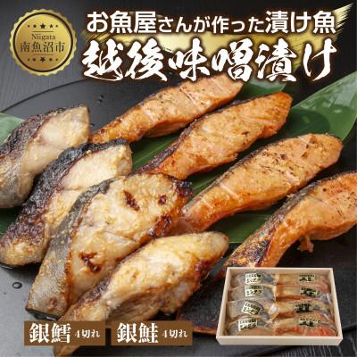 ふるさと納税 南魚沼市 味噌漬け 銀鮭 銀鱈 切り身 計8切れ 漬け魚 越後味噌 新潟県 南魚沼市 2