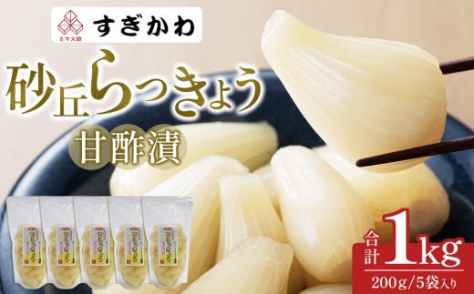 砂丘らっきょう 甘酢漬 200g  5袋入り【らっきょう らっきょ ラッキョウ ラッキョ らっきょう漬け ラッキョウ漬け カレー 人気 おすすめ 鳥取県 琴浦町 送料無料】