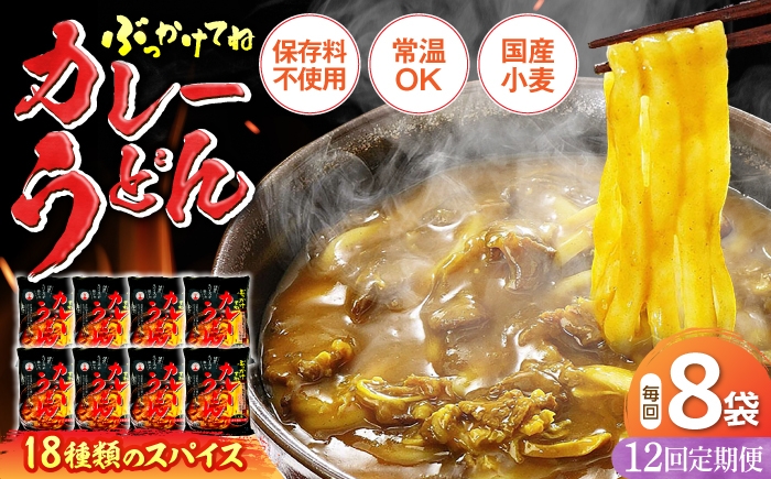 
                  【全12回定期便】カレーうどん ８食 《豊前市》【富士菊】[VAI066] うどん カレーうどん カレースープ ウドン カレー 福岡 定期便
                