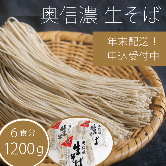 【年末発送・年越しそば】追加分！信濃富士そば農場「奥信濃 黒姫生(なま）そば」6食分 1200g【長野県信濃町ふるさと納税】