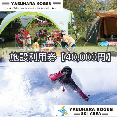 【ふるさと納税】やぶはら高原スキー場・こだまの森 施設利用券【40,000円分】【1513059】