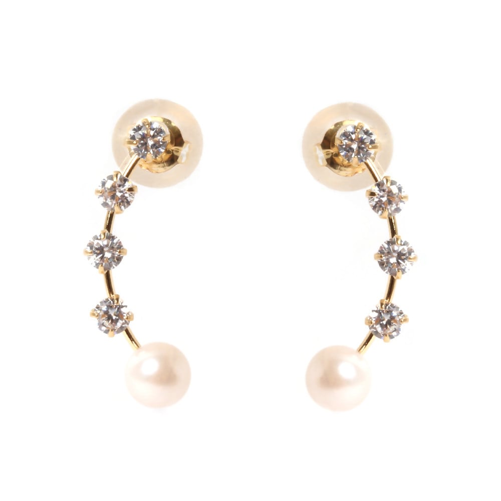 
            1538　K18あこや本真珠ピアス　星座　　K18 イエローゴールド あこや真珠 ピアス 伊勢志摩 アクセサリー ジュエリー フォーマル カジュアル ギフト 伊勢市 18金 星座 プチ
          